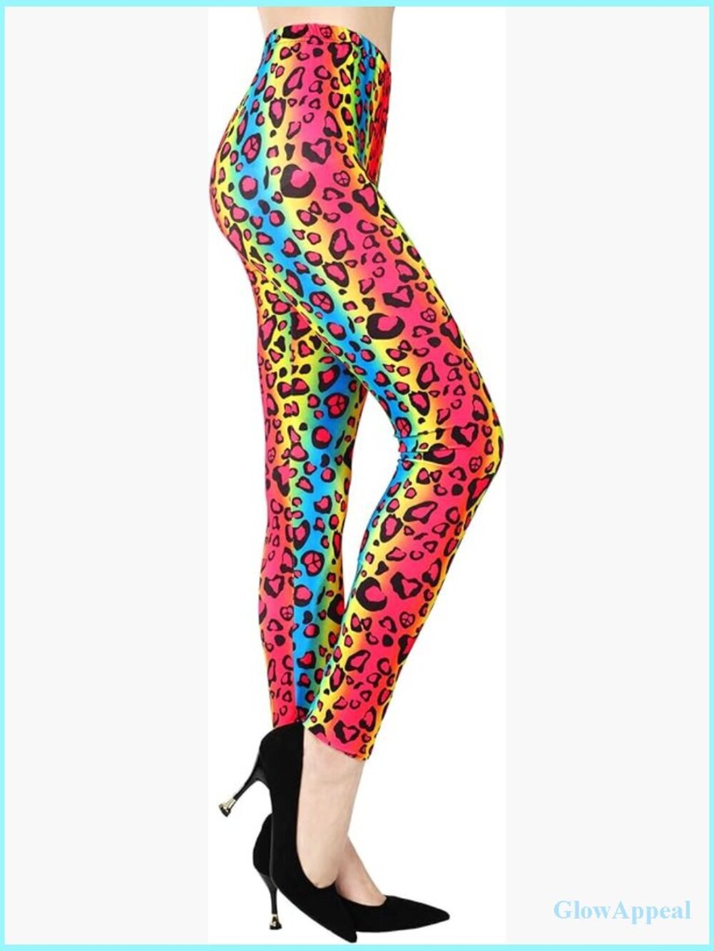 80s Rock Neon Printed Leggings High Rise Yoga Pants